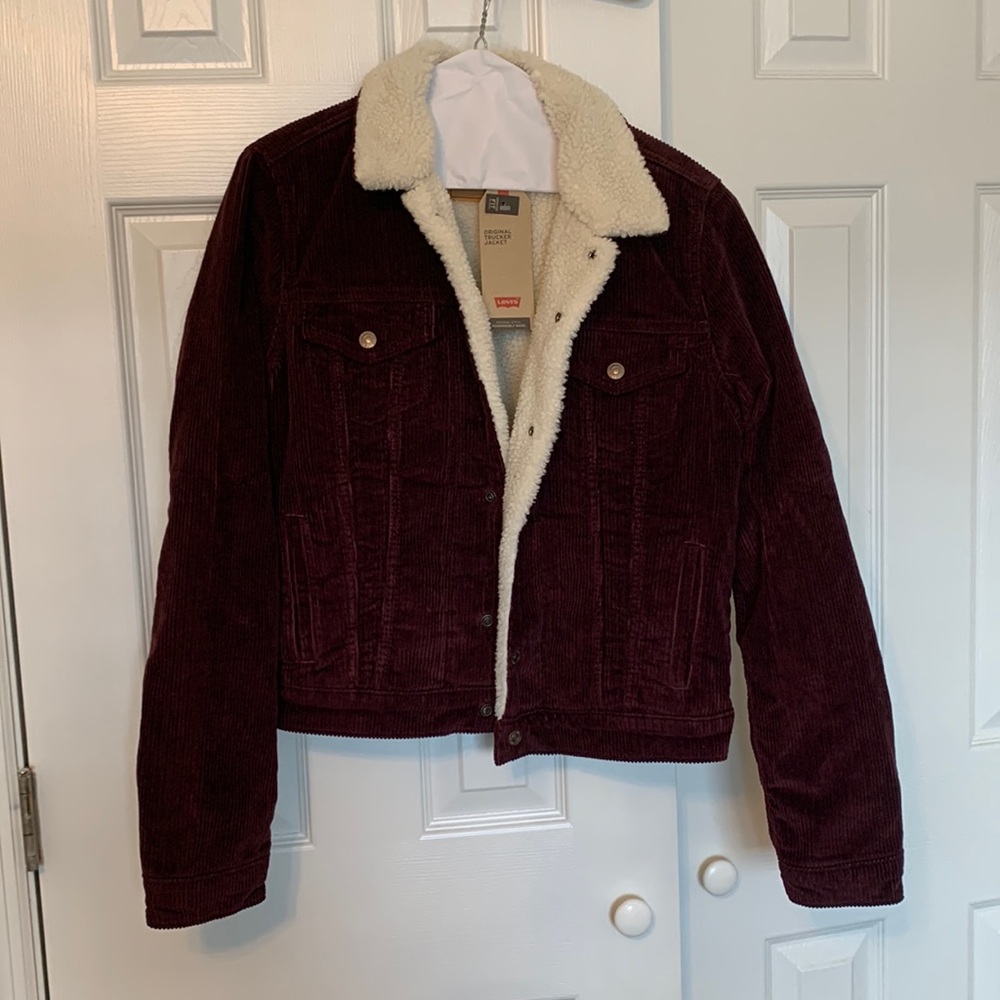 Levis Burgundy Sherpa Jacket